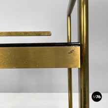 Charger l&#39;image dans la galerie, Brass and smoked glass cart, 1980s
