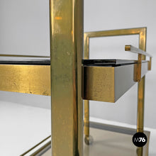 Charger l&#39;image dans la galerie, Brass and smoked glass cart, 1980s
