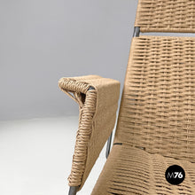 Load image into Gallery viewer, Armchairs in metal and beige rope, 1960s
