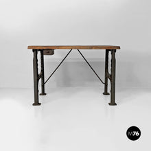 Load image into Gallery viewer, Wooden and cast iron console, 1800s
