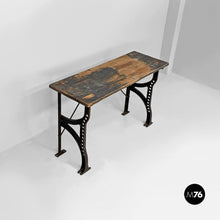 将图片加载到图库查看器，Wooden and cast iron console, 1800s
