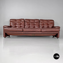 将图片加载到图库查看器，Brown leather sofa Coronado by Afra and Tobia Scarpa for B&amp;B, 1970s
