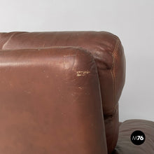 将图片加载到图库查看器，Brown leather sofa Coronado by Afra and Tobia Scarpa for B&amp;B, 1970s
