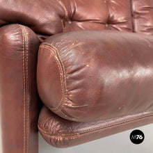 将图片加载到图库查看器，Brown leather sofa Coronado by Afra and Tobia Scarpa for B&amp;B, 1970s
