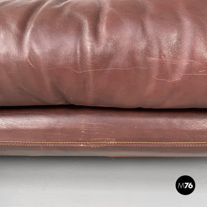 Brown leather sofa Coronado by Afra and Tobia Scarpa for B&B, 1970s