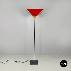 Floor lamp Kasuko in red metal by De Pas D’Urbino Lomazzi, 1970s