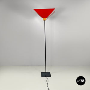 Floor lamp Kasuko in red metal by De Pas D’Urbino Lomazzi, 1970s