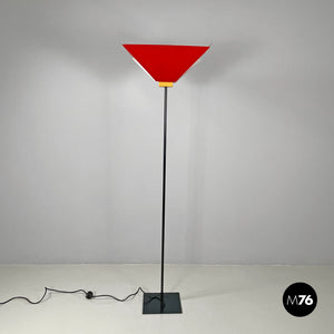 Floor lamp Kasuko in red metal by De Pas D’Urbino Lomazzi, 1970s