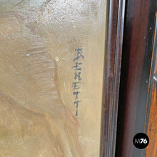 Load image into Gallery viewer, Wood and green marble bar cabinet with Japanese style painting, 1940s
