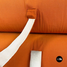 将图片加载到图库查看器，Orange fabric foldable sofa bed, 1980s
