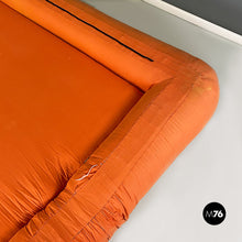 Load image into Gallery viewer, Orange fabric foldable sofa bed, 1980s
