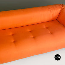 画像をギャラリービューアに読み込む, Orange fabric foldable sofa bed, 1980s
