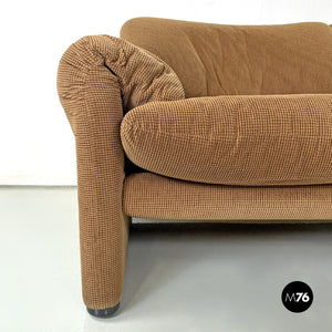 Brown sofas Maralunga by Vico Magistretti for Cassina, 1973