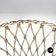 将图片加载到图库查看器，White wrought iron vase holder with floral decorations, 1900s
