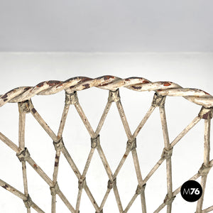 White wrought iron vase holder with floral decorations, 1900s