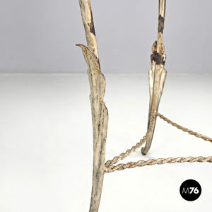 White wrought iron vase holder with floral decorations, 1900s