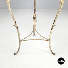 将图片加载到图库查看器，White wrought iron vase holder with floral decorations, 1900s
