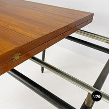 Carica l&#39;immagine nel visualizzatore di Gallery, Wood and metal extendable table, 1960s
