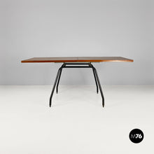 Charger l&#39;image dans la galerie, Wood and metal extendable table, 1960s
