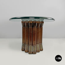 Load image into Gallery viewer, Oval coffee table with wooden base, 1970s
