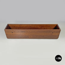 Load image into Gallery viewer, Rectangular wooden planter with wheels, 1980s
