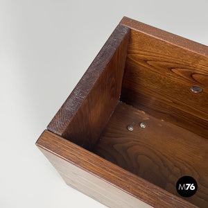 Rectangular wooden planter with wheels, 1980s