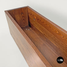 Load image into Gallery viewer, Rectangular wooden planter with wheels, 1980s
