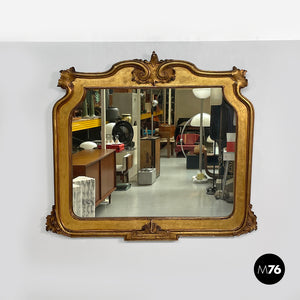 Rectangular wall mirror with spiral decorated frame, 1850s