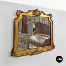 Load image into Gallery viewer, Rectangular wall mirror with spiral decorated frame, 1850s
