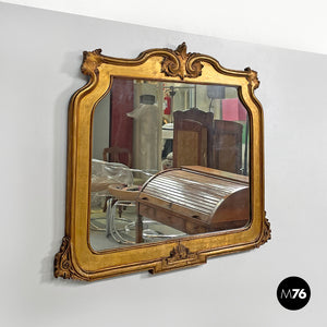 Rectangular wall mirror with spiral decorated frame, 1850s