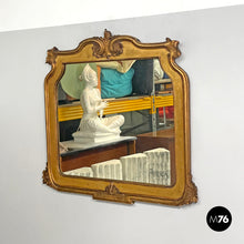 Load image into Gallery viewer, Rectangular wall mirror with spiral decorated frame, 1850s
