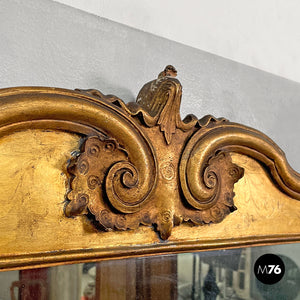 Rectangular wall mirror with spiral decorated frame, 1850s