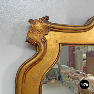 Rectangular wall mirror with spiral decorated frame, 1850s