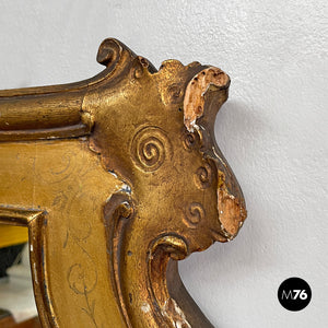 Rectangular wall mirror with spiral decorated frame, 1850s