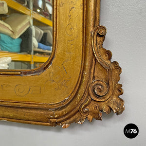 Rectangular wall mirror with spiral decorated frame, 1850s