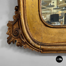 Load image into Gallery viewer, Rectangular wall mirror with spiral decorated frame, 1850s
