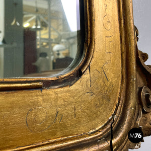 Rectangular wall mirror with spiral decorated frame, 1850s