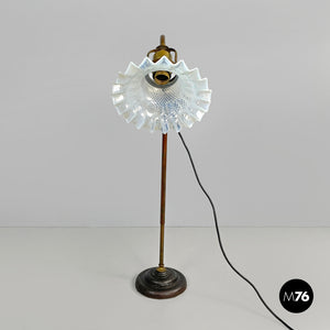 Brass and glass table lamp, early 1900s