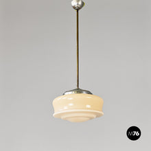 Load image into Gallery viewer, Pink glass and metal chandelier, 1920s

