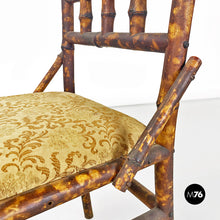 Load image into Gallery viewer, Colonial bamboo and orginal fabric chair, 1910s
