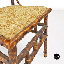 Load image into Gallery viewer, Colonial bamboo and orginal fabric chair, 1910s
