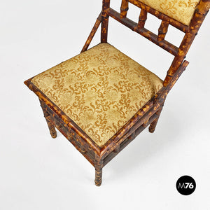 Colonial bamboo and orginal fabric chair, 1910s