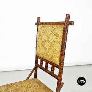 Colonial bamboo and orginal fabric chair, 1910s