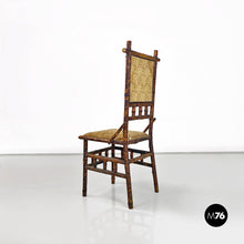 Load image into Gallery viewer, Colonial bamboo and orginal fabric chair, 1910s
