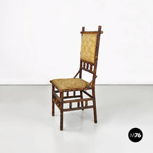 Load image into Gallery viewer, Colonial bamboo and orginal fabric chair, 1910s
