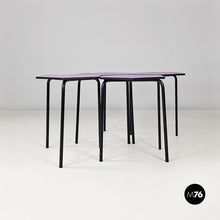 将图片加载到图库查看器，Set of four hexagonal violet bar tables, 1960s
