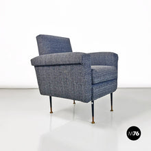 Load image into Gallery viewer, Grey fabric and metal armchair, 1960s
