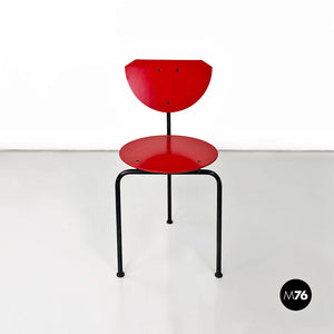 Red plastic and black metal Alien chair by Carlo Forcolini for Alias, 1982