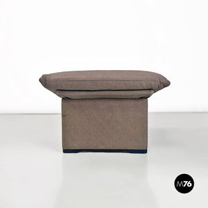 Padded grey pouf or  footrest, 1980s