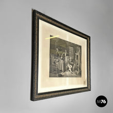 Load image into Gallery viewer, Etching print with black and gold metal and wood frame, 1863
